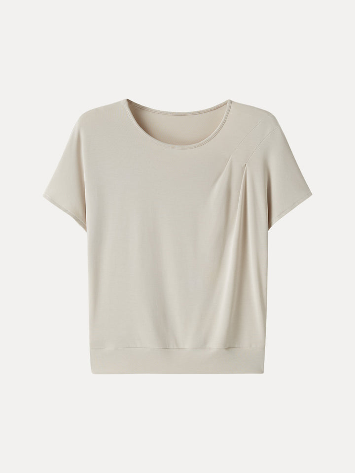 Sandwashed Relaxed Round Neck Cap Sleeve Tee