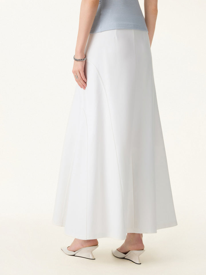 Wrinkle-Resistant A-Line Flared Maxi Skirt