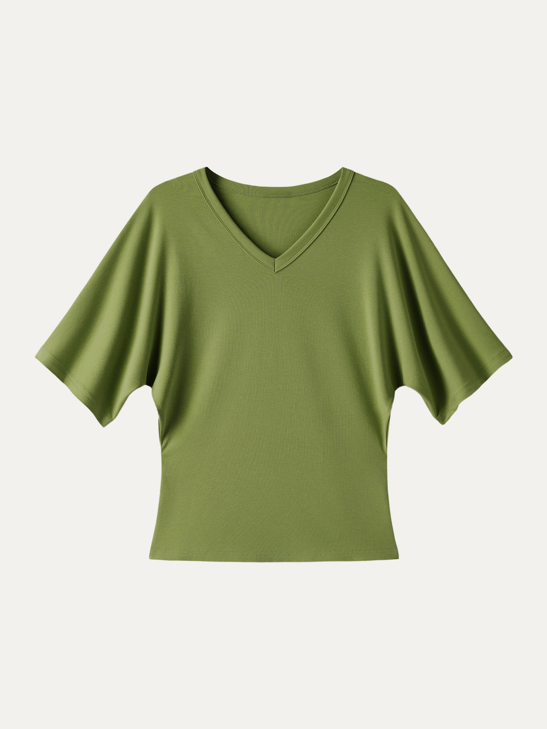 Viscose Cotton V-Neck Waist-Defining Summer Tee