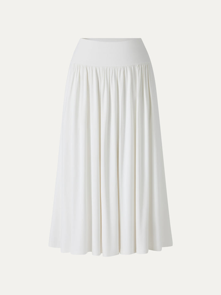 SkinKiss Mid Rise Gathered Midi Skirt with Pockets