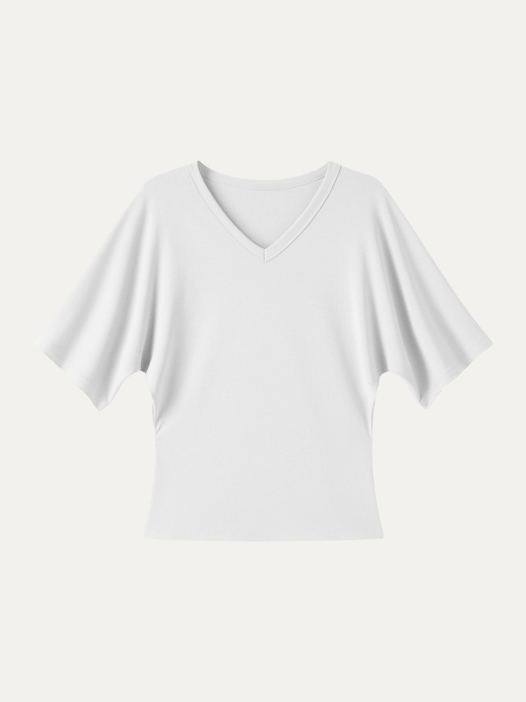 Viscose Cotton V-Neck Waist-Defining Summer Tee