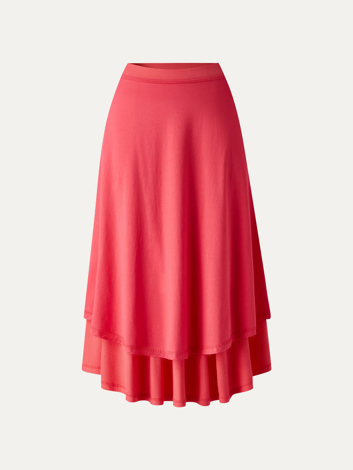 2Pcs Set U-Neck Bra Tank & Midi Skirt with Pockets