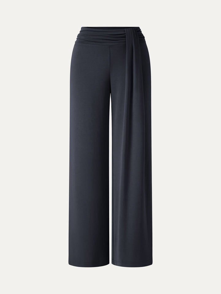 Mid-Rise Relaxed Wide-Leg Lounge Pants