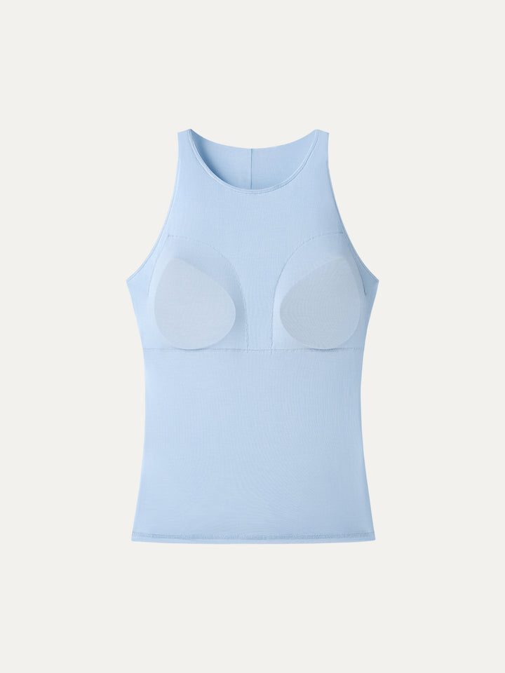 Back Smoothing Ruched Sleeveless Bandless Bra Top