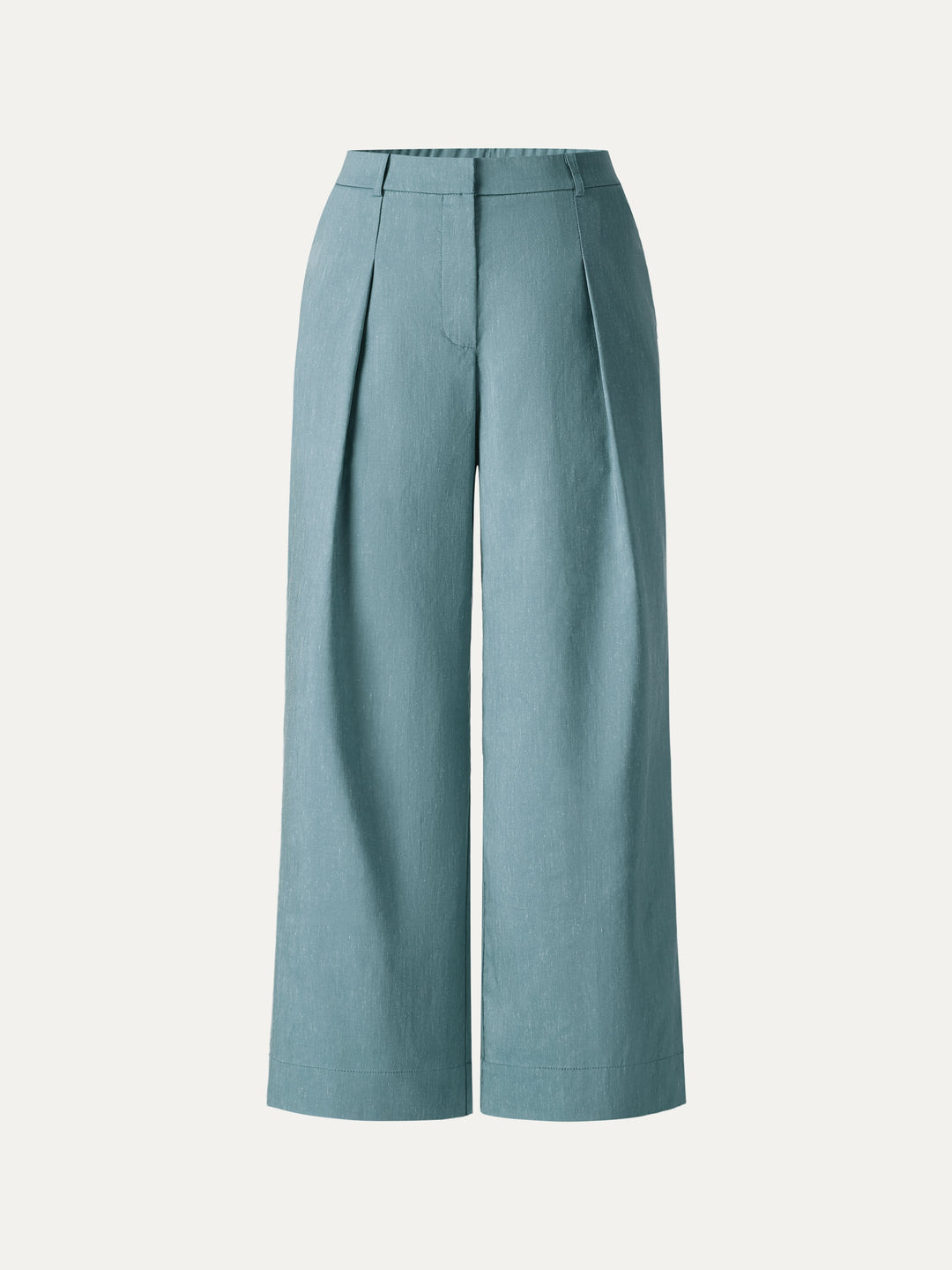 Linen Cropped Wide Leg Pants