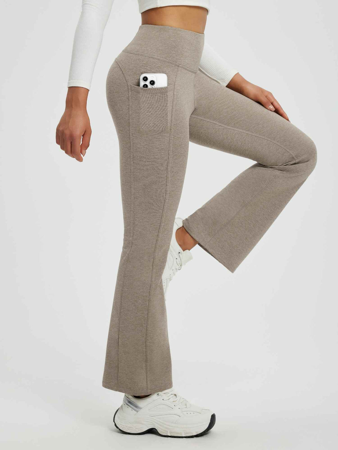 Women’s Yoga Floral Fleece High-Waisted Flared Pants