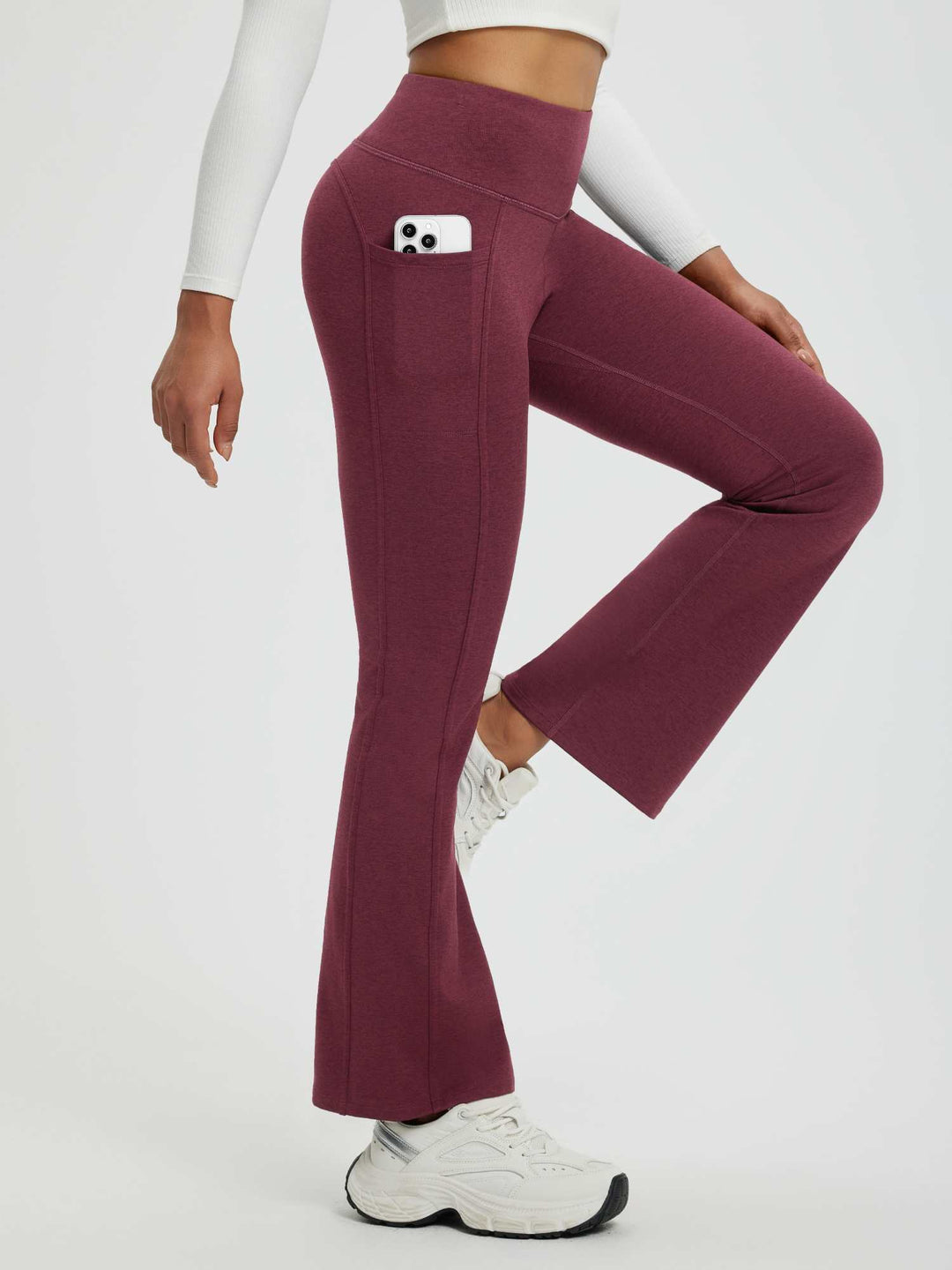 Women’s Yoga Floral Fleece High-Waisted Flared Pants