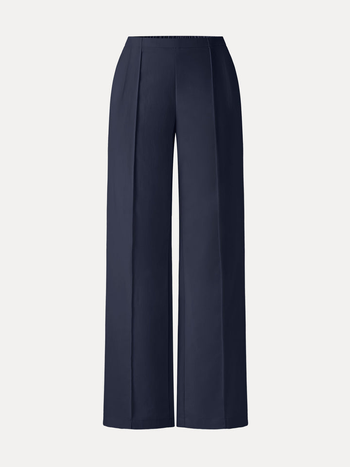 Lyocell-Linen Pintuck Wide Leg Vacay Pant