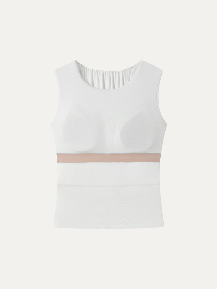 Round Neck Gathered Sleeveless Bra Top