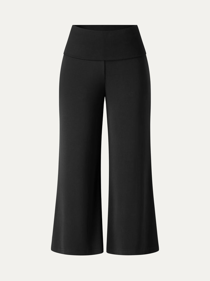Sandwashed Modal Fold-Down Waist Flared Leg Pants