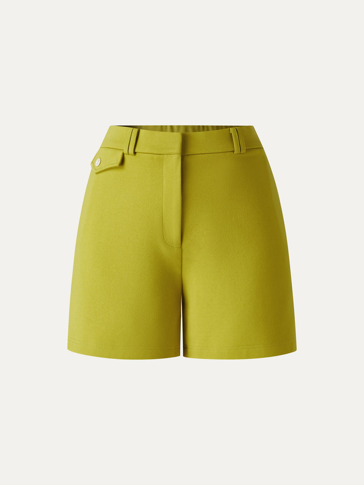 Summer Ponte High Rise Shorts with Pockets