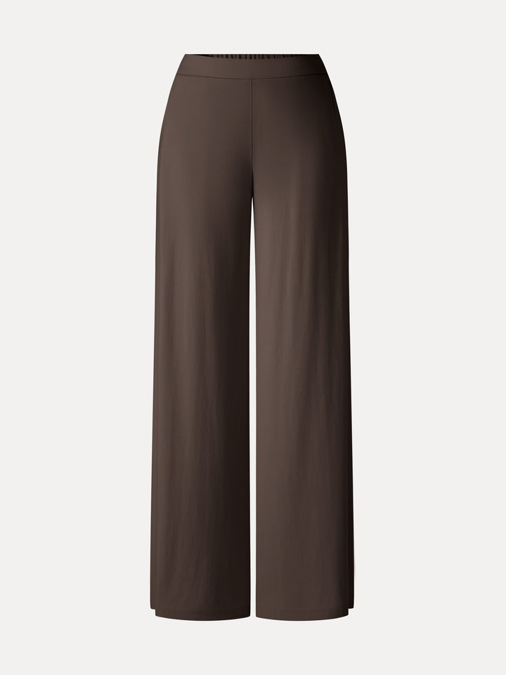 CoolTouch Ponte Mid Rise Wide Leg Pants with Pockets