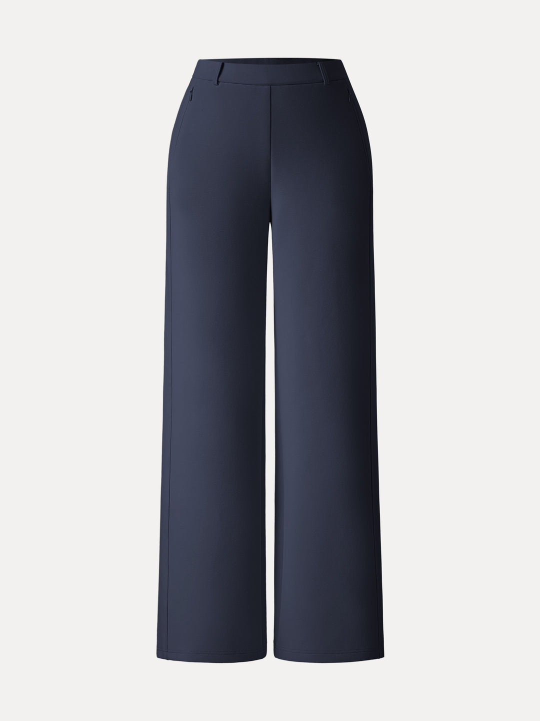 Stretch Cotton Blend Slimming High Rise Wide Leg Pant