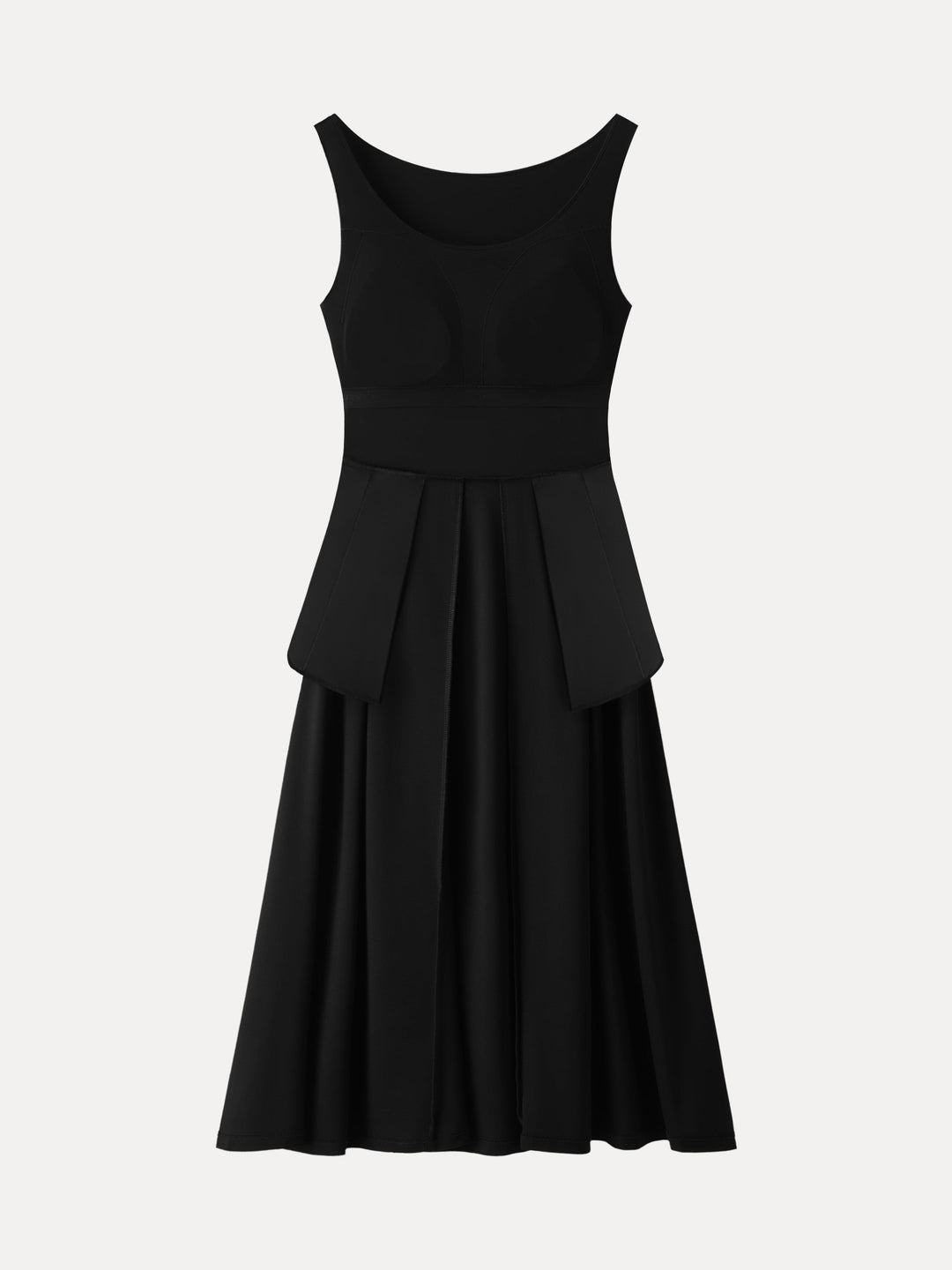 Balletic Scoop Neck Midi Bra Dress with Pockets