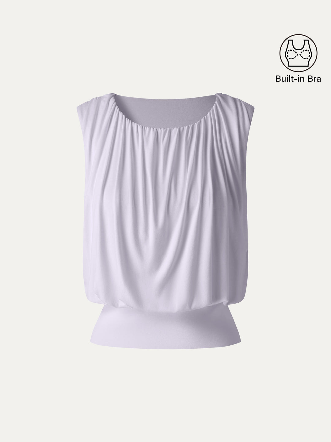 Round Neck Gathered Sleeveless Bra Top