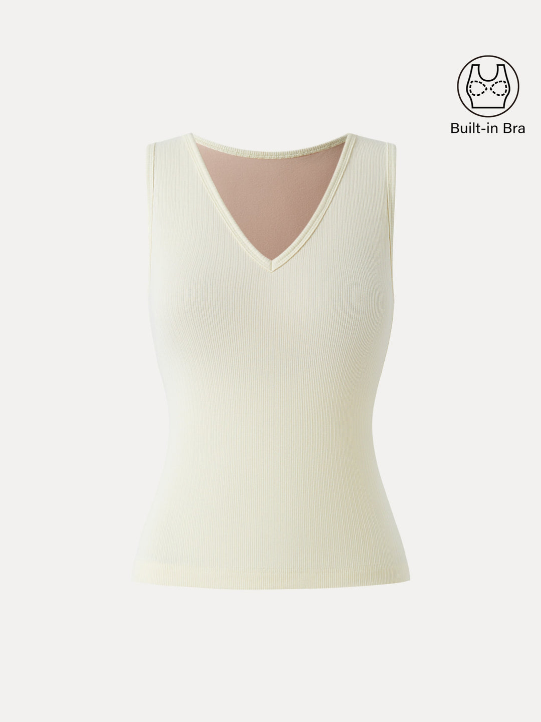 Pointelle V-neck Sleeveless Bra Tank