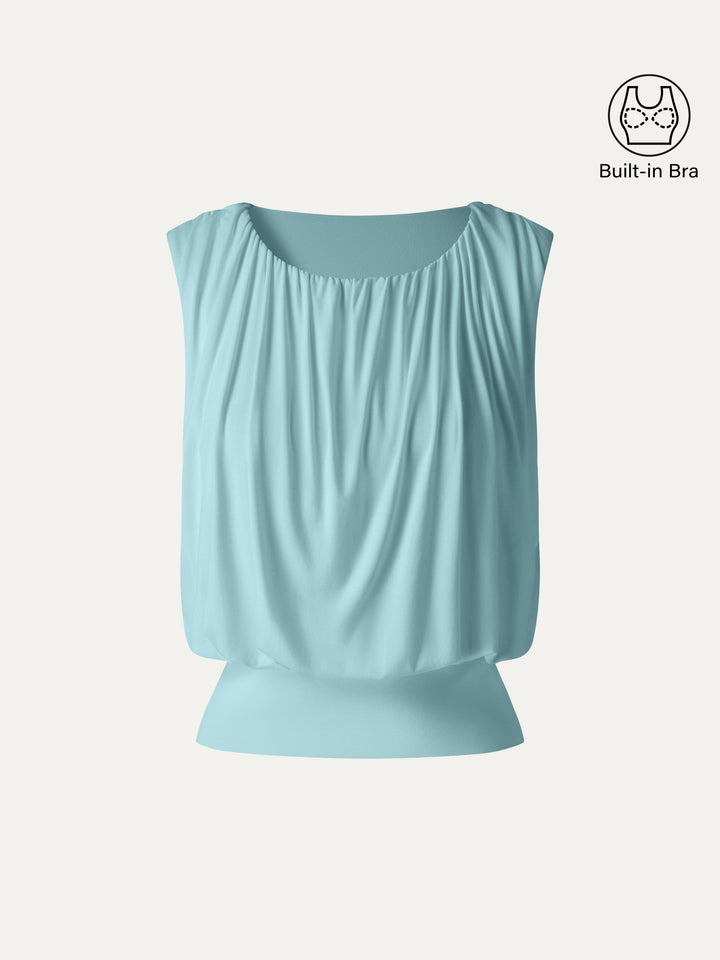 Gathered Sleeveless Bra Top