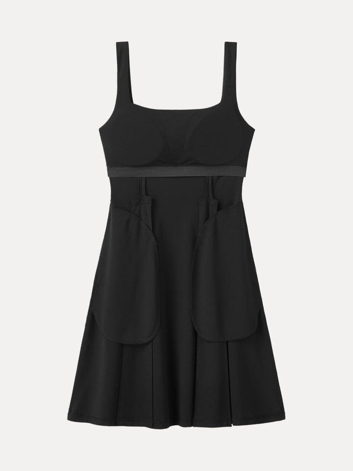 Square Neck Fit-and-flare Mini Bra Dress