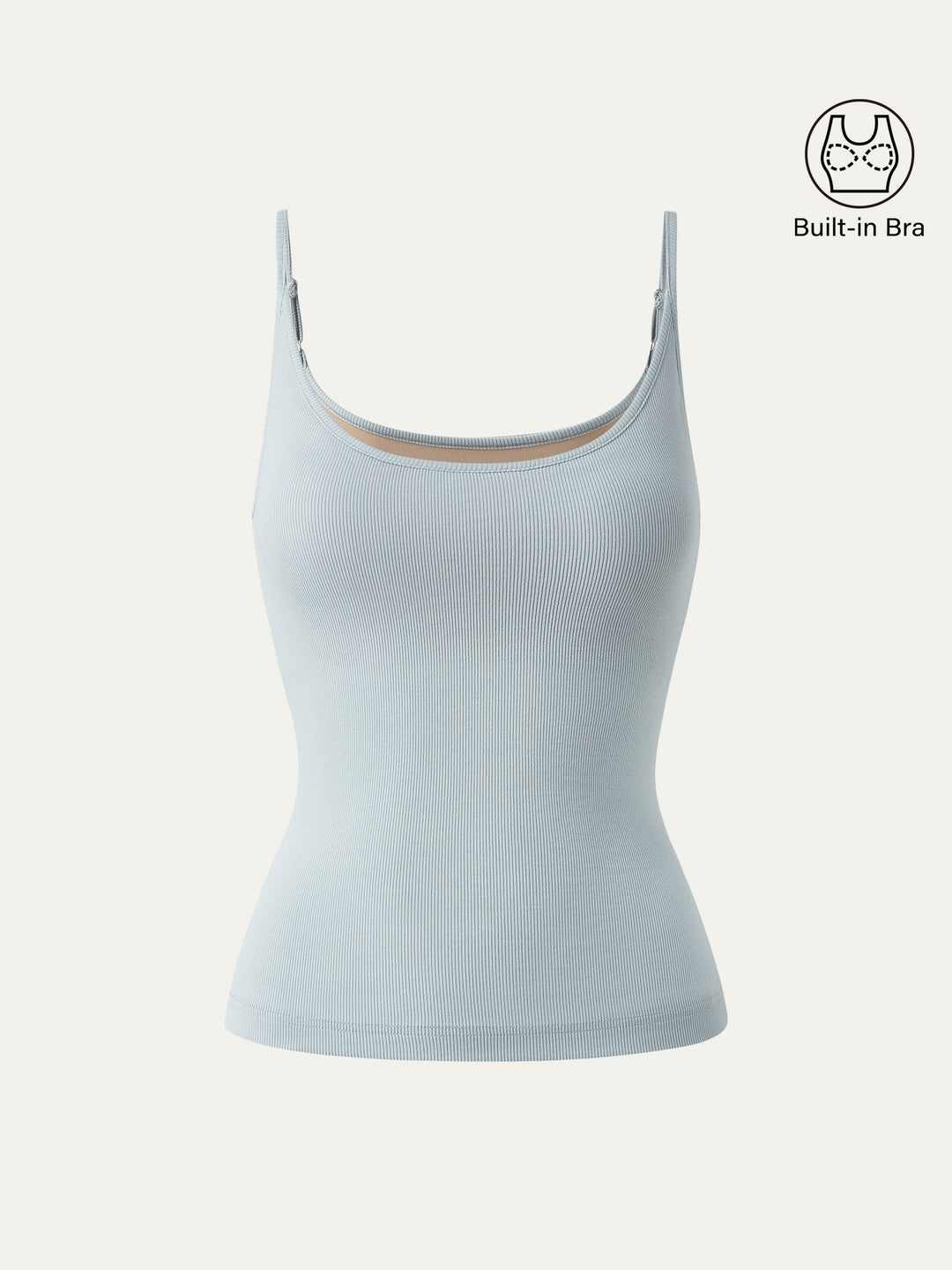 Scoop Neck Spaghetti Strap New Airy Bra Tank Top