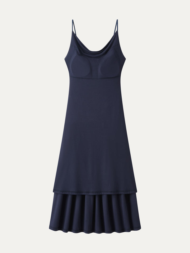 SkinKiss Cowl Neck Open-Back Midi Bra Dress
