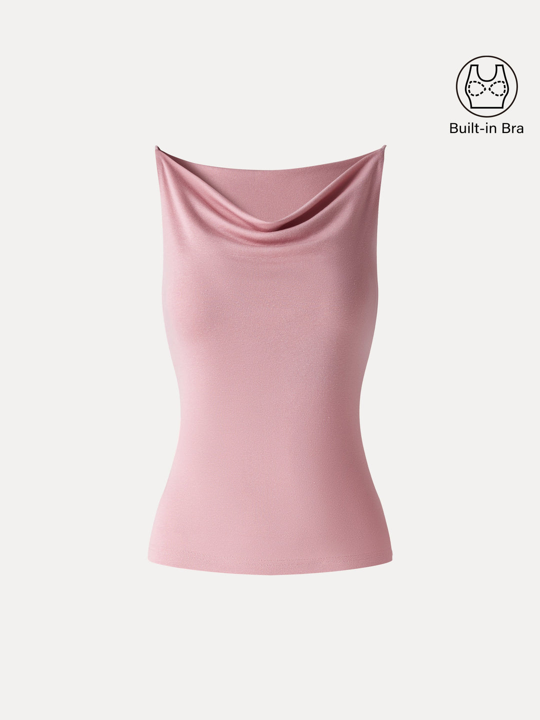 Stretch Linen Cowl Neck Bra Tank