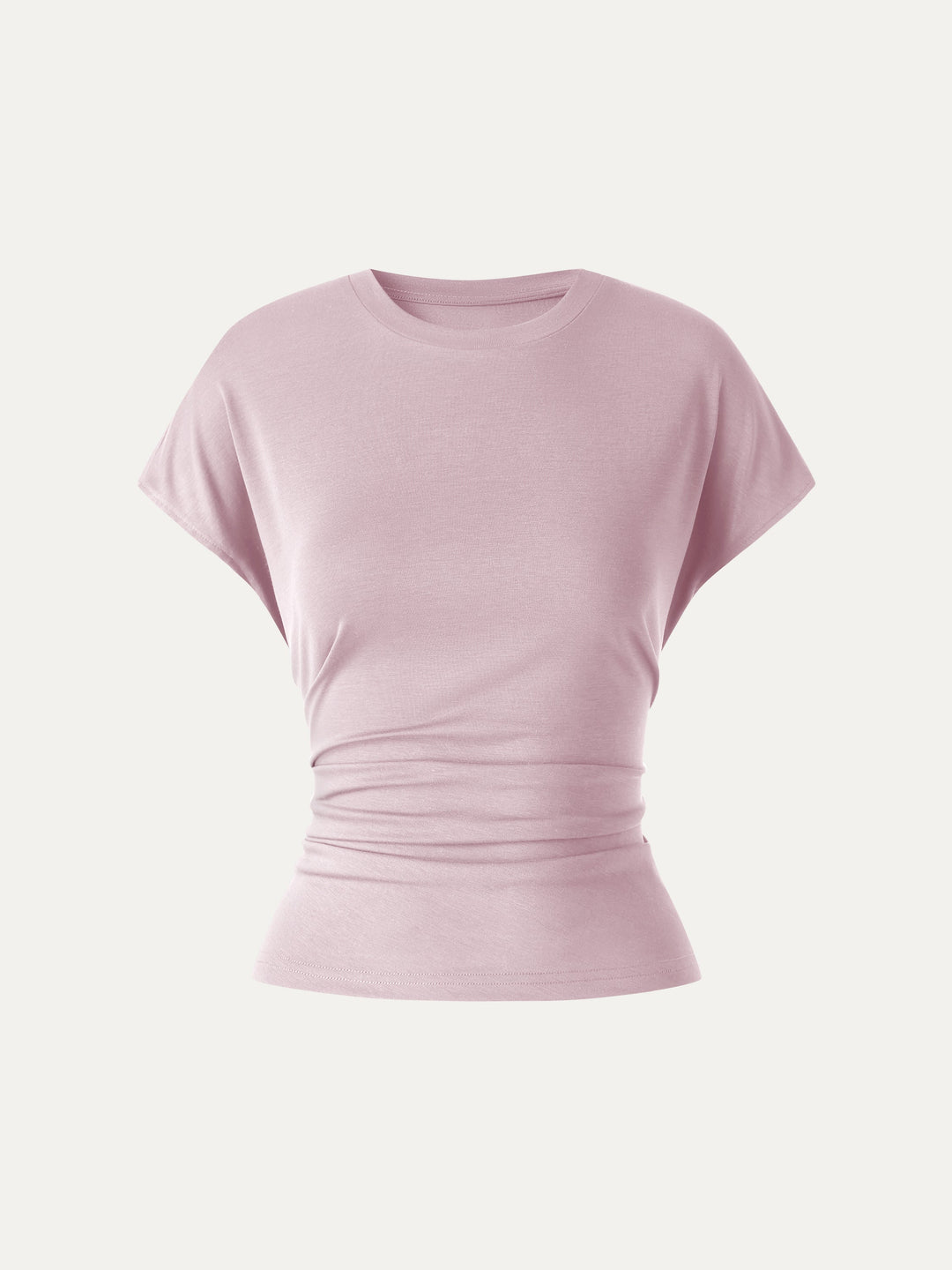 Relaxed Round Neck Tucked Cap Sleeve Tee
