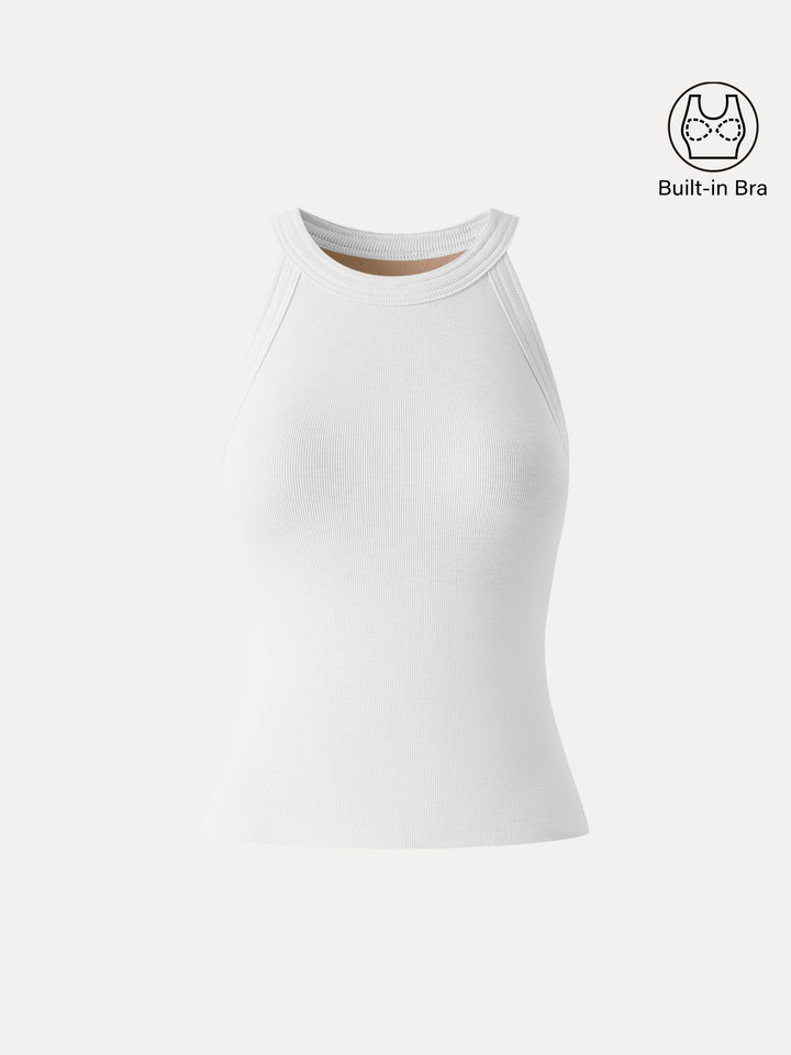 Slub Textured Summer Bra Tank Top