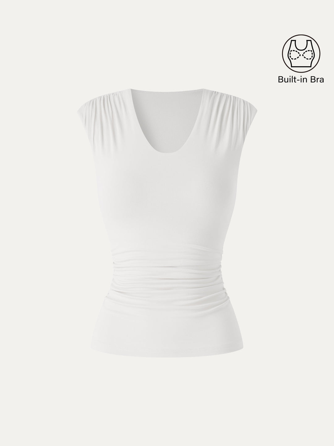 SkinKiss Scoop Neck Gathered Bra Top