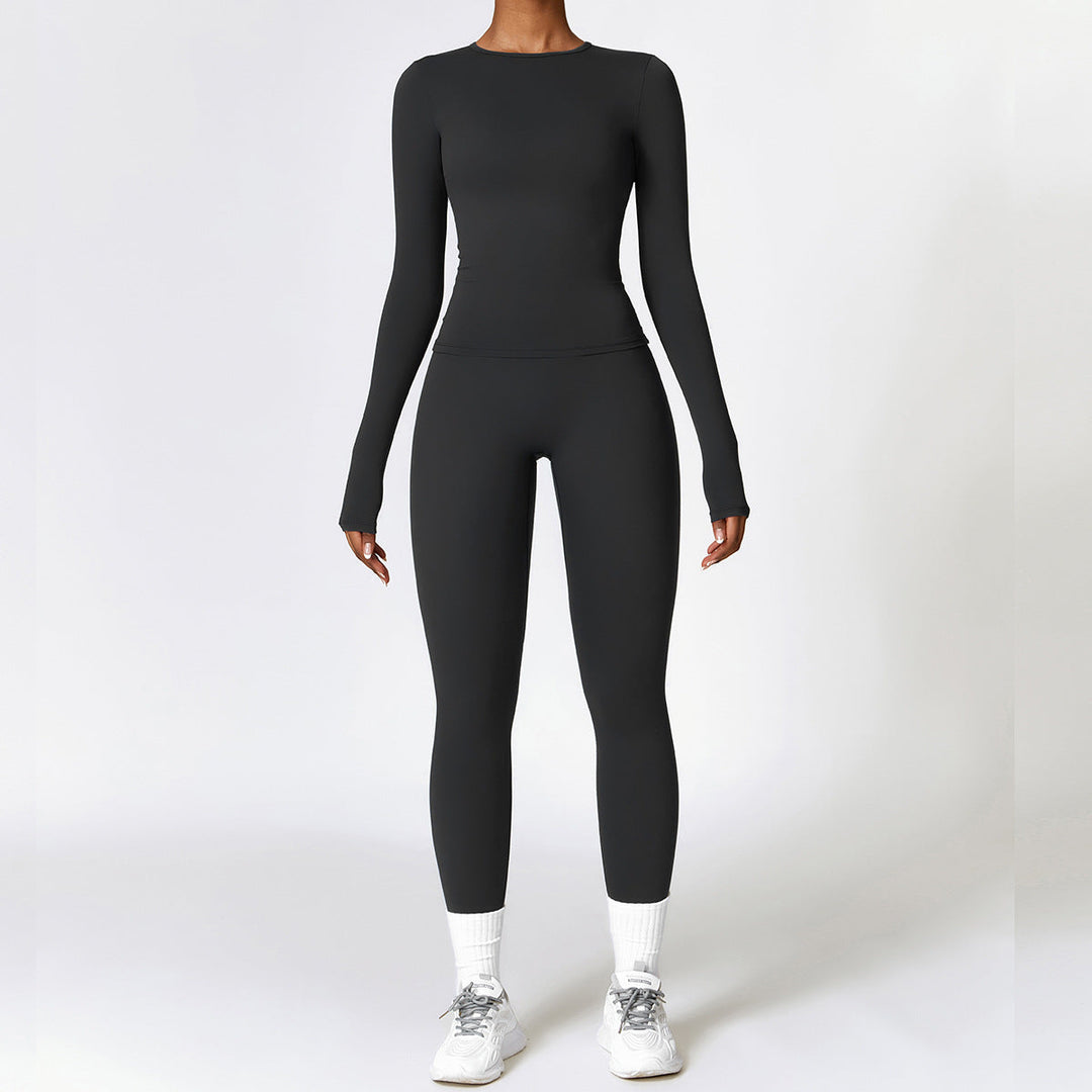 Women's Tracksuit Set - Gym Top & High Waist Leggings Yoga Outfit