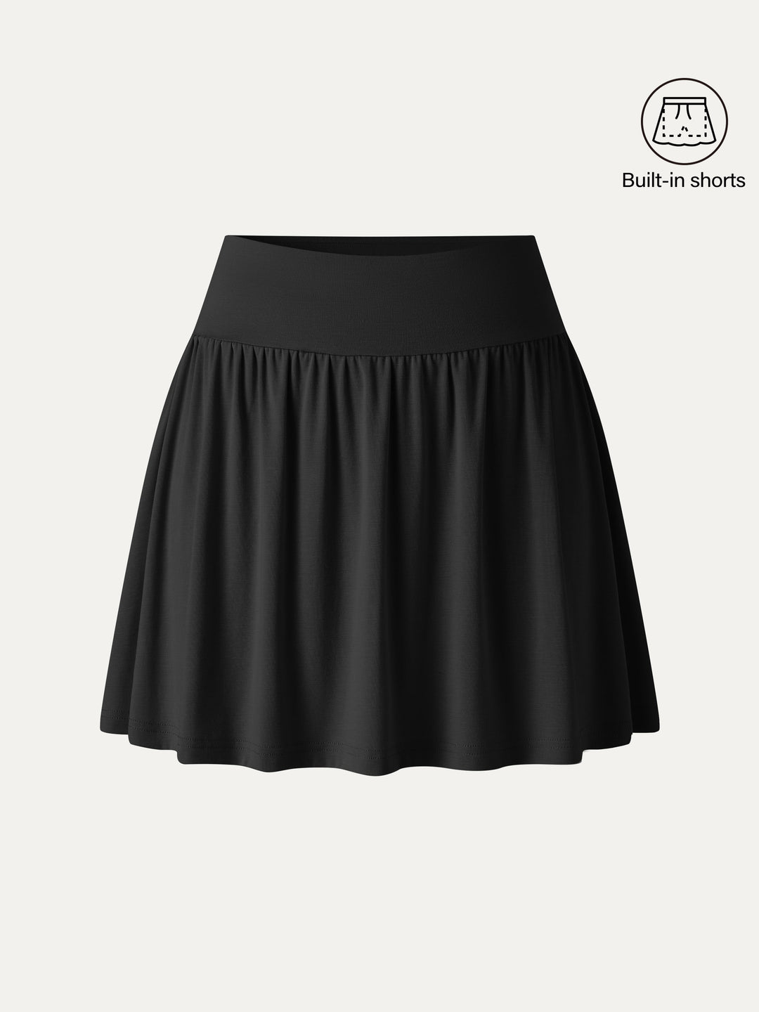 Matte Smooth Gathered A-Line Skort