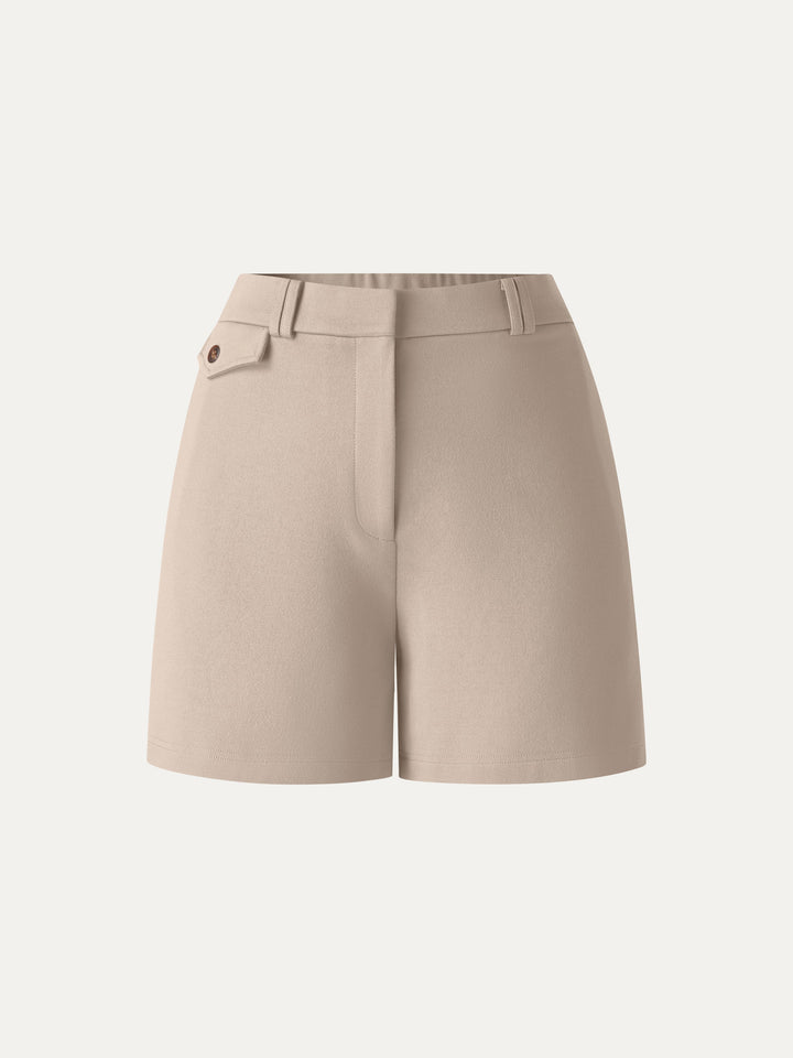Summer Ponte High Rise Shorts with Pockets