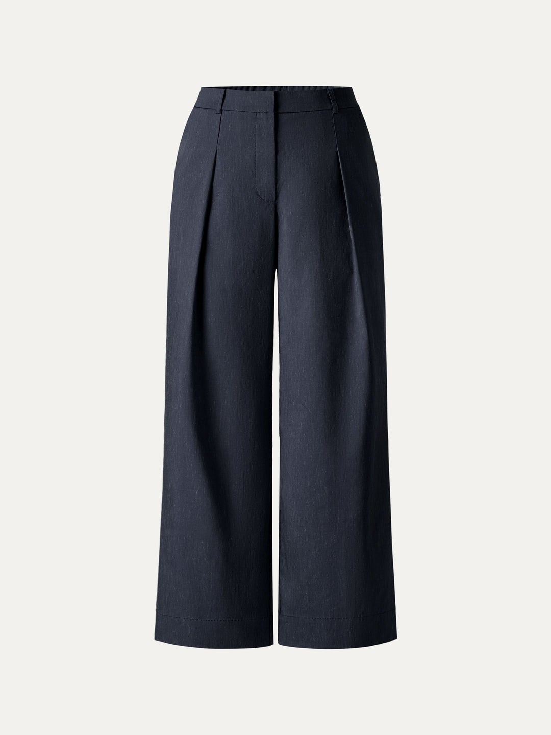 Linen Cropped Wide Leg Pants