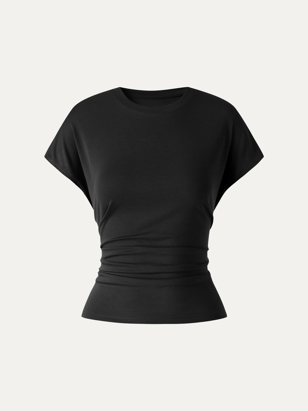Relaxed Round Neck Tucked Cap Sleeve Tee