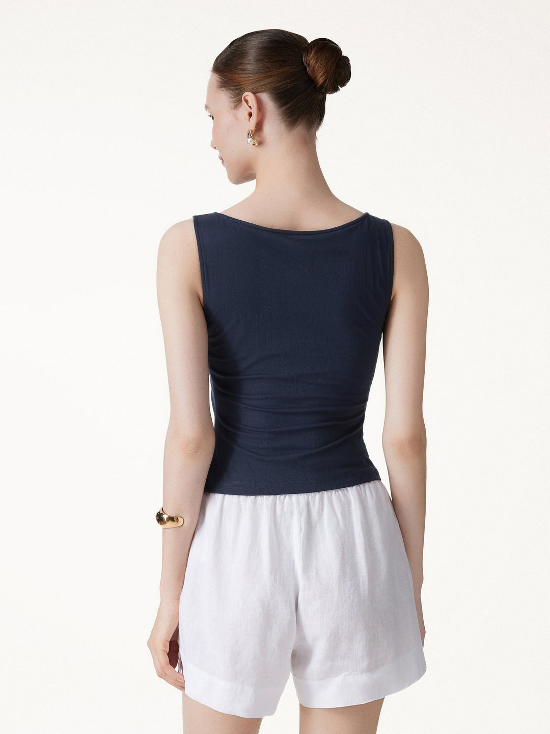 2Pcs Set Cropped Bra Top & Midi Skirt with Pockets