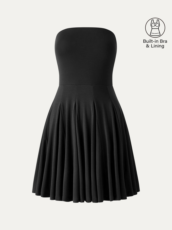 Bandeau Godet Circle Flare Mini Bra Dress