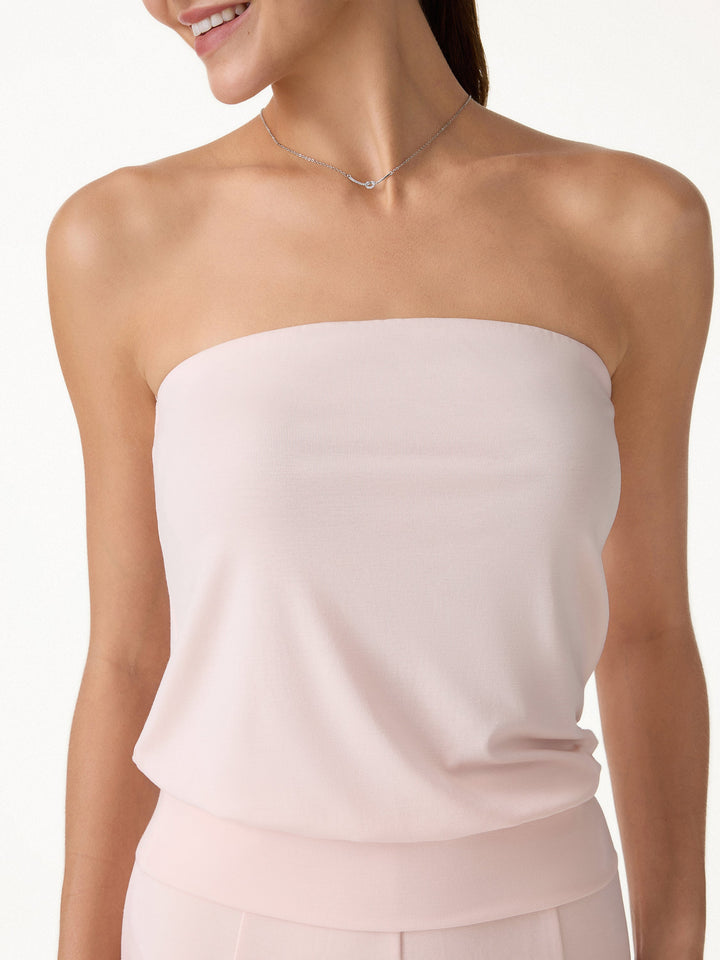 2Pcs Set Banded Hem Bra Top & Knee-Length Skirt