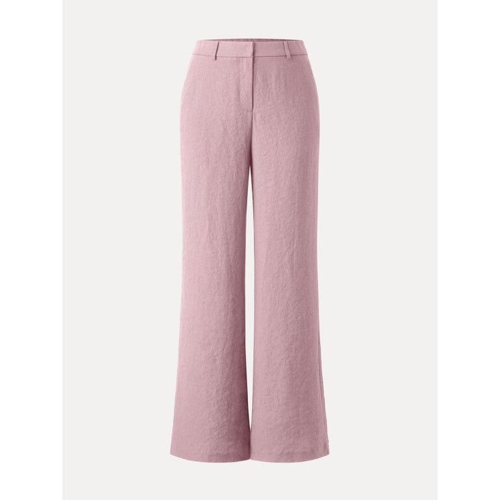 European Linen-Like Mid Rise Flared Pant with Pockets