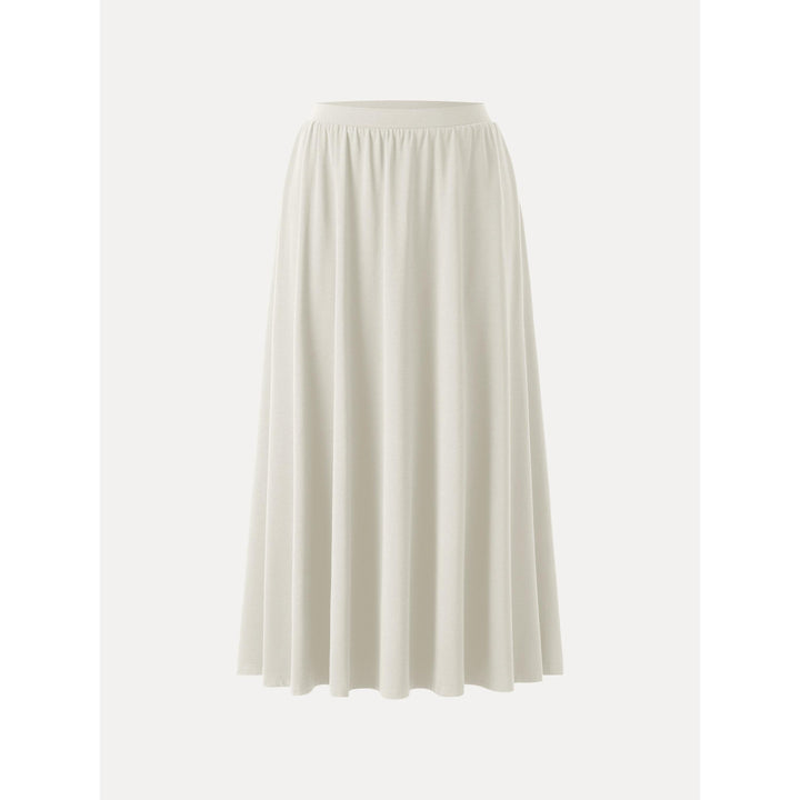 Stretch Cotton Maxi Umbrella Skirt with Pockets