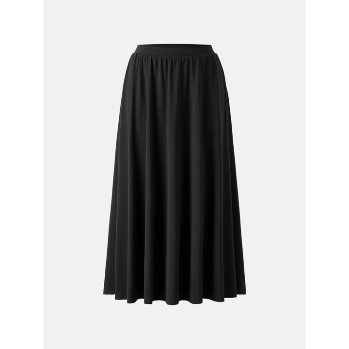 Stretch Cotton Maxi Umbrella Skirt with Pockets