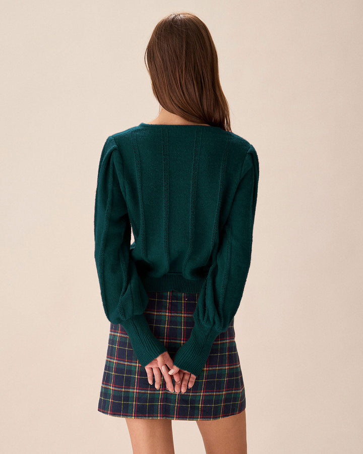 Green Lantern Sleeve Knit Cardigan