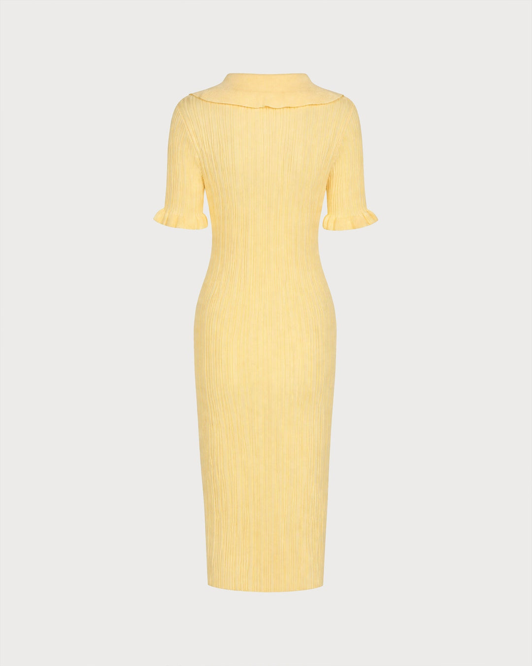 Yellow Textured Tunic Mini Sweater Dress