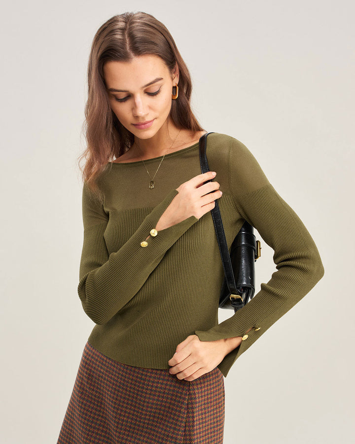Green See Through Knit Tee