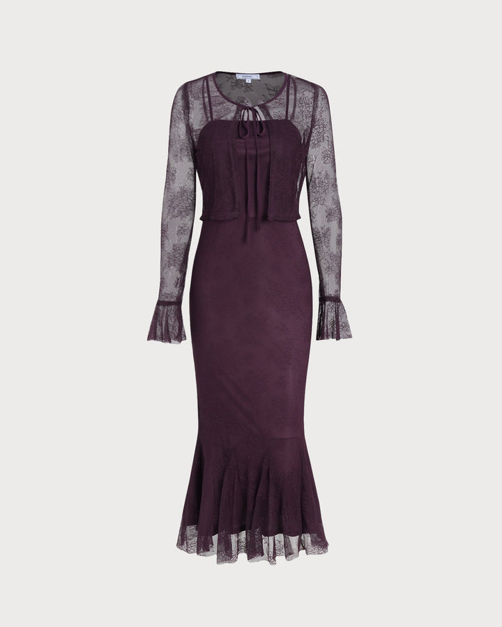 Purple Mermaid Midi Dress