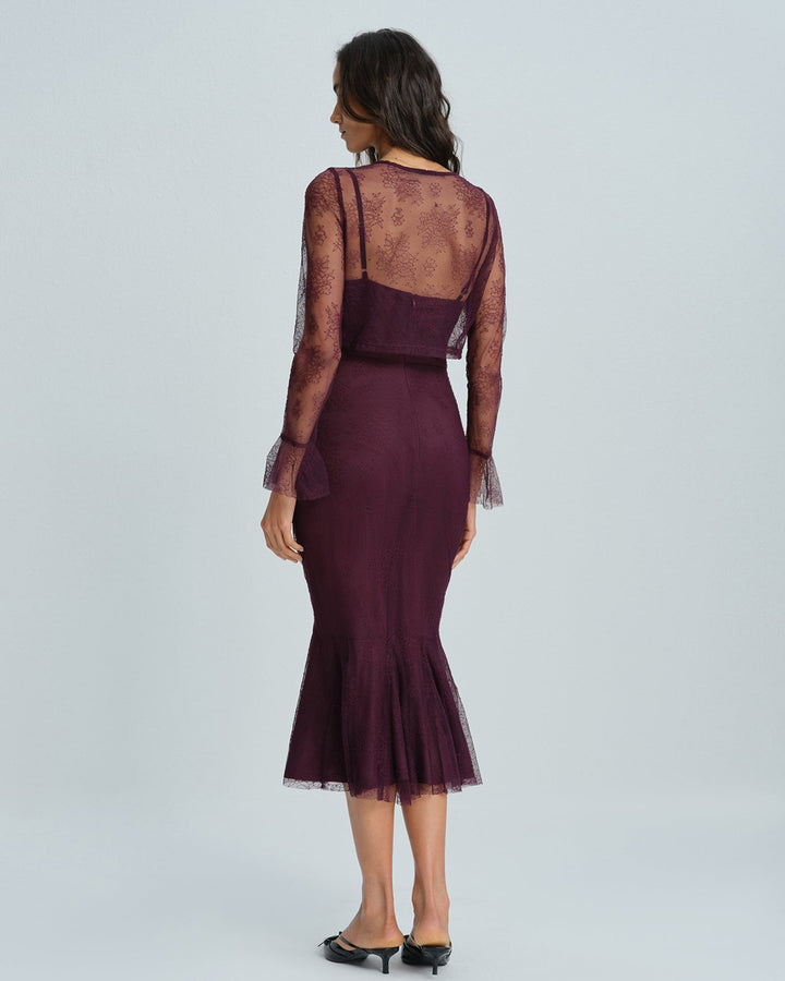 Purple Mermaid Midi Dress