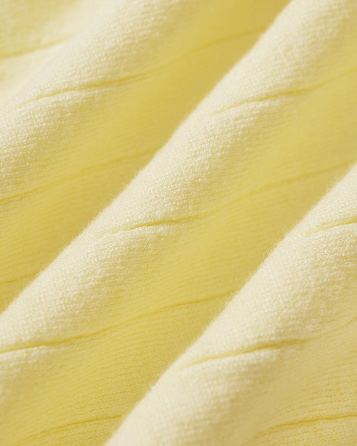 Yellow Textured Slip Sweater Midi Dress