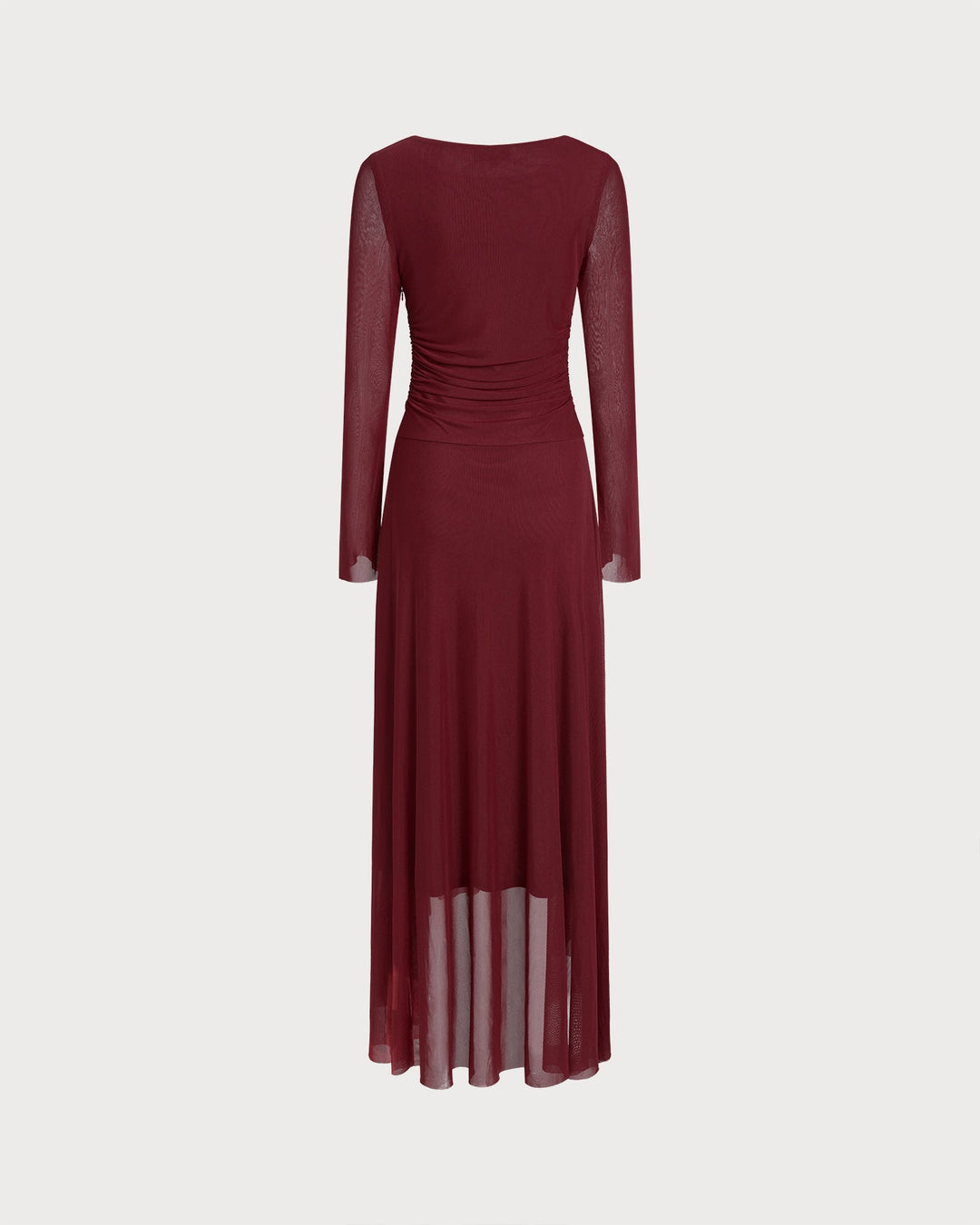 Red Boat Neck Maxi Dress