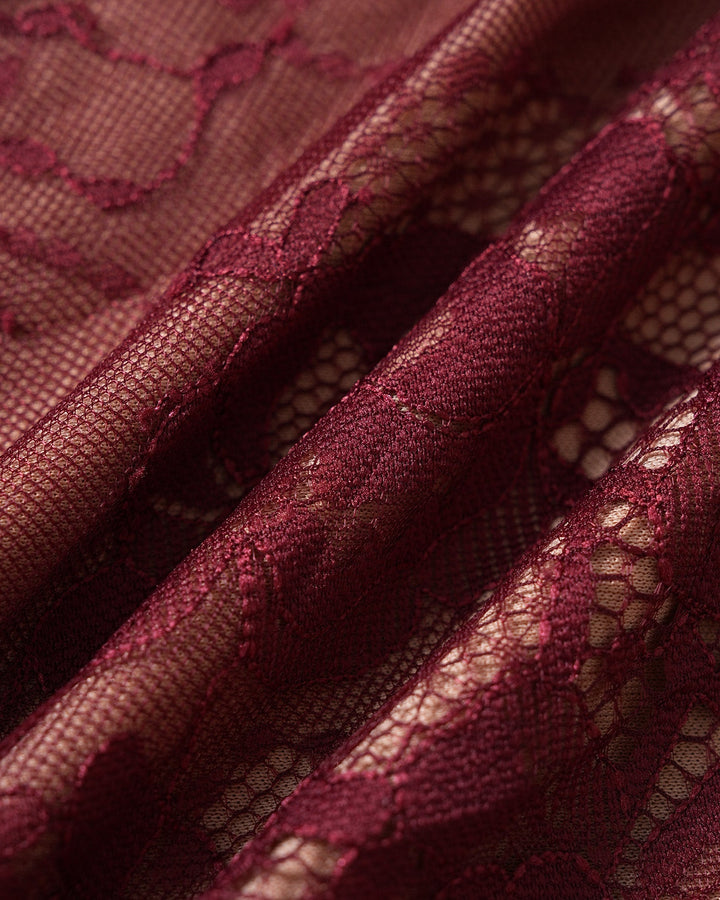 Wine Red Lace Slip Maxi Dress