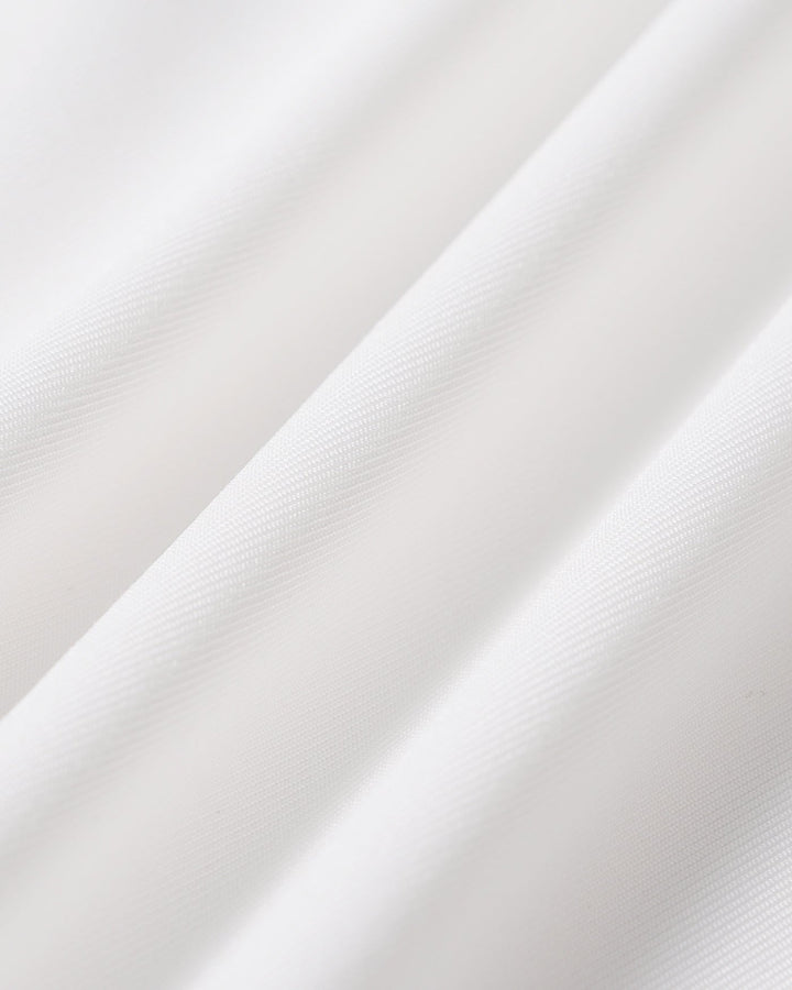 White Solid Boat Neck Knit Tee