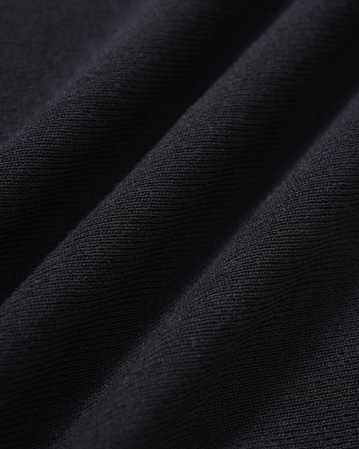 Black Square Neck Viscose Knit Top