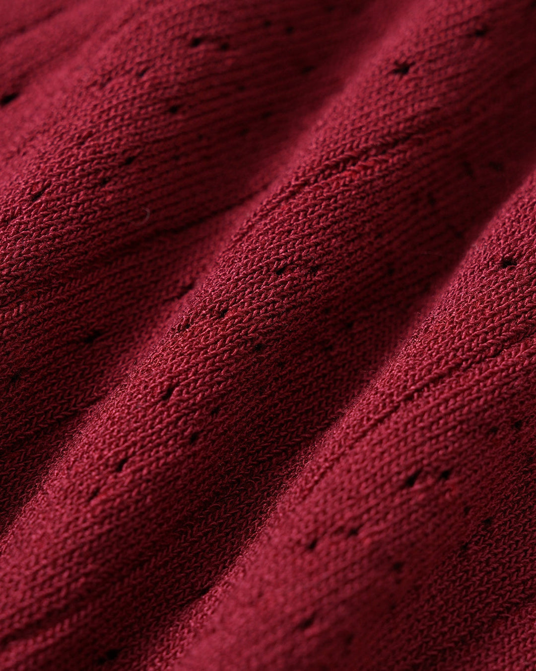 Wine Red Scalloped Viscose Sweater Dress